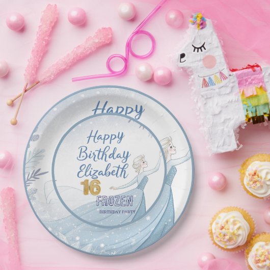 Disney's Frozen Elsa Birthday personalize name Pap Papieren Bordje (Feest)