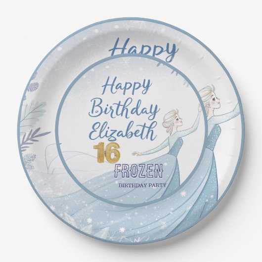 Disney's Frozen Elsa Birthday personalize name Pap Papieren Bordje (Voorkant)