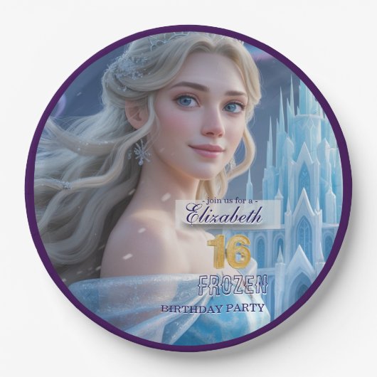 Disney's Frozen Elsa Birthday personalize name Papieren Bordje (Voorkant)