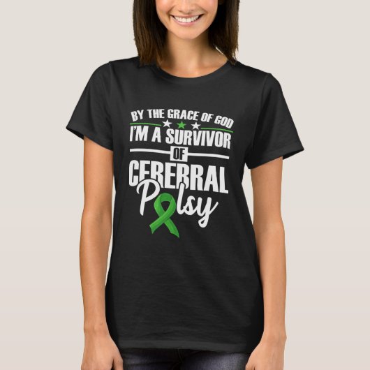 Disorder Green Ribbon Disability CP Cerebral Palsy T-shirt (Voorkant)
