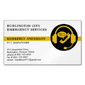 Dispatcher 911 Emergency Custom Professional Logo Magnetisch Visitekaartje (Voorkant)