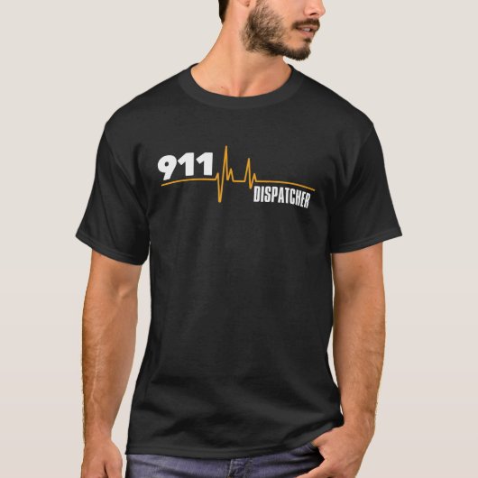 Dispatcher 911 Mannen met hartslag Vrouwen Vaderda T-shirt (Voorkant)