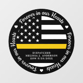 Dispatcher 911 Memorial Forever in ons hart Raamsticker (Vel)