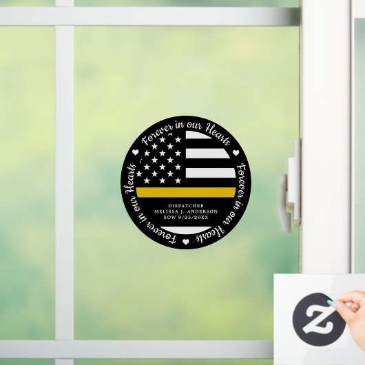 Dispatcher 911 Memorial Forever in ons hart Raamsticker (Huis)