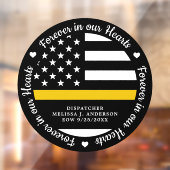 Dispatcher 911 Memorial Forever in ons hart Raamsticker (Vel 2)