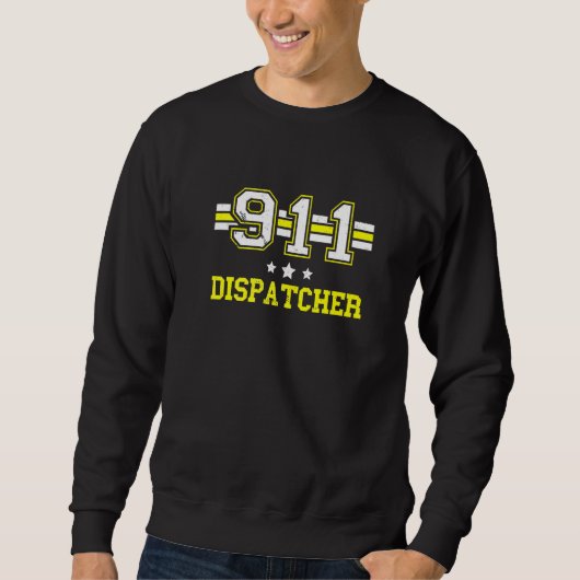Dispatcher 911 Operator Dunne Gele Lijn Zending Trui (Voorkant)