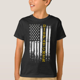Dispatcher - 911 operator dunne gouden gele lijn d t-shirt
