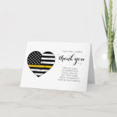 Dispatcher 911 Politie Dunne Gouden Lijn Hart Bedankkaart (Voorkant)