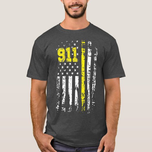 Dispatcher 911 USA Flag Dispatcher Gift Back T-shirt (Voorkant)