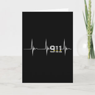 Dispatcher 911 Vintage Usa Vlag Hartslag Ekg Pols Kaart