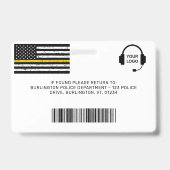 Dispatcher Aangepaste foto bar code dunne gouden l Badge (Achterkant)
