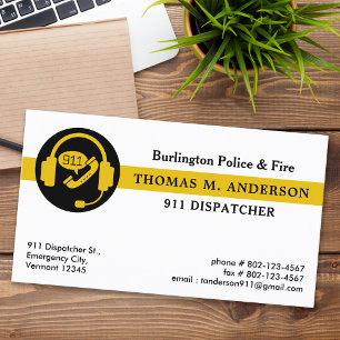 Dispatcher aangepaste moderne hulpdiensten 911 visitekaartje