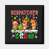 Dispatcher Crew Three Cute Santa Elf Reindeers Xma Magneet (Voorkant)