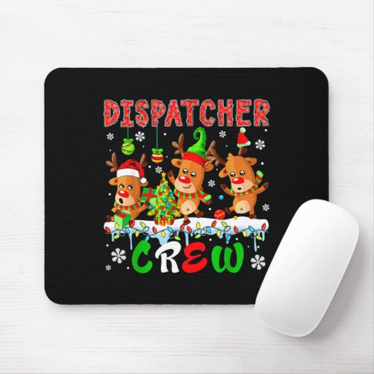 Dispatcher Crew Three Cute Santa Elf Reindeers Xma Muismat (Met muis)
