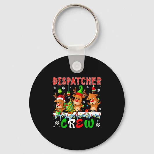 Dispatcher Crew Three Cute Santa Elf Reindeers Xma Sleutelhanger (Voorkant)