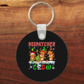 Dispatcher Crew Three Cute Santa Elf Reindeers Xma Sleutelhanger (Voorkant)