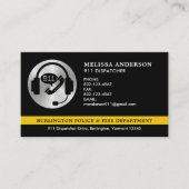 Dispatcher Custom Logo Emergency Police Fire 911 Visitekaartje (Voorkant)