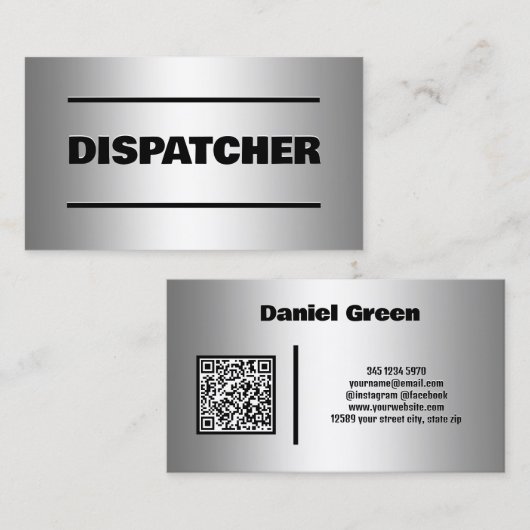 Dispatcher Custom QR-Visitekaartje Visitekaartje (Voorkant / Achterkant)