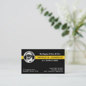 Dispatcher Custom Thin Gold Line 911 Logo QR Code Visitekaartje (Staand voorkant)