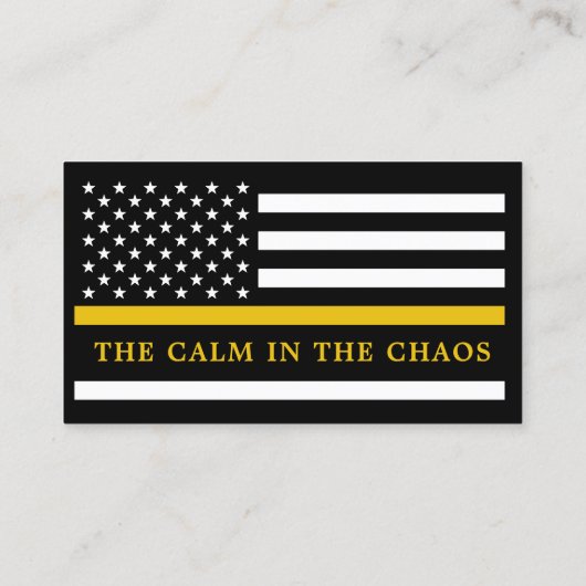 Dispatcher Custom Thin Gold Line 911 Logo Visitekaartje (Achterkant)