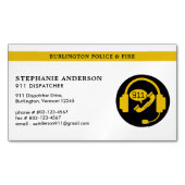 Dispatcher Custom Thin Gold Line 911 Noodsituatie Magnetisch Visitekaartje (Voorkant)