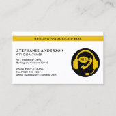 Dispatcher Custom Thin Gold Line 911 Noodsituatie Visitekaartje (Voorkant)