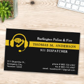 Dispatcher Custom Thin Gold Line Emergency Logo Visitekaartje