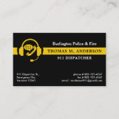 Dispatcher Custom Thin Gold Line Emergency Logo Visitekaartje (Voorkant)