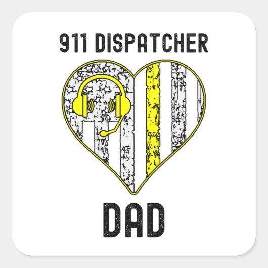 Dispatcher Dad, Cool Dispatcher Square Sticker (Voorkant)