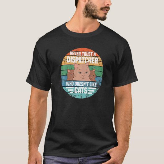 Dispatcher en katten t-shirt (Voorkant)