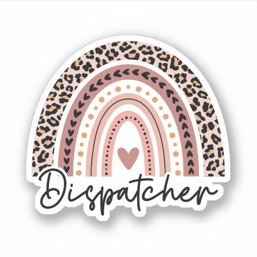 Dispatcher Leopard Rainbow, Noodzender Sticker (Voorkant)