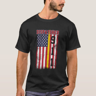 Dispatcher Met De Amerikaanse Vlag T-shirt