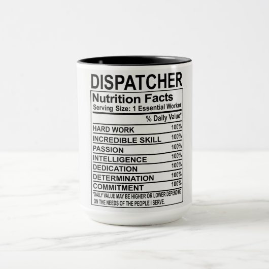Dispatcher Nutrition Facts Mok (Midden)