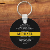 Dispatcher Poem Aangepast Thin Gold Line Sleutelhanger (Voorkant)