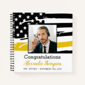 Dispatcher Retirement Photo Thin Gold Line Guest Notitieboek (Voorkant)