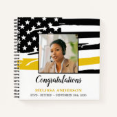 Dispatcher Retirement Thin Gold Line Photo Guest Notitieboek (Voorkant)