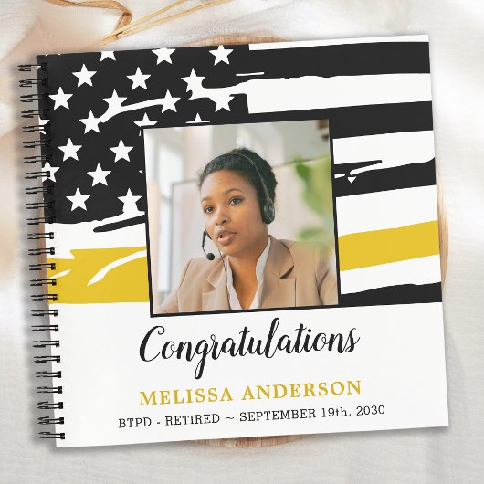 Dispatcher Retirement Thin Gold Line Photo Guest Notitieboek