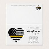 Dispatcher Thin Gold Line 911 Politie Bedankt Visitekaartje (Buitenkant ongevouwen)