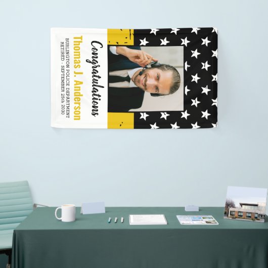 Dispatcher Thin Gold Line Aangepaste foto-ontvangs Spandoek (Beurs)