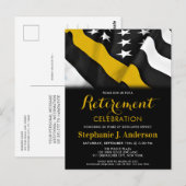 Dispatcher Thin Gold Line American Flag Retirement Briefkaart (Voorkant / Achterkant)