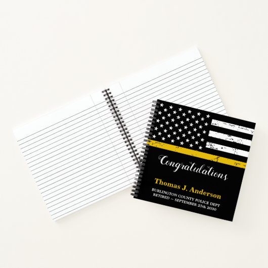 Dispatcher Thin Gold Line Flag Retirement Guest Notitieboek (Binnen)