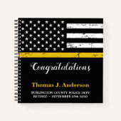 Dispatcher Thin Gold Line Flag Retirement Guest Notitieboek (Voorkant)