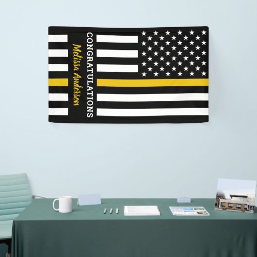 Dispatcher Thin Gold Line Flag Retirement Party Spandoek (Beurs)