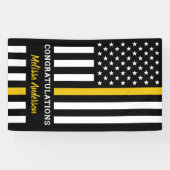 Dispatcher Thin Gold Line Flag Retirement Party Spandoek (Horizontaal)