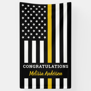 Dispatcher Thin Gold Line Flag Retirement Party Spandoek