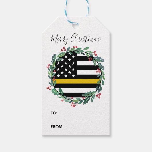 Dispatcher Thin Gold Line Kerstmis Cadeaulabel (Voorkant)