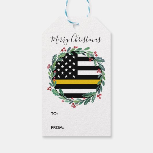 Dispatcher Thin Gold Line Kerstmis Cadeaulabel (Achterkant)