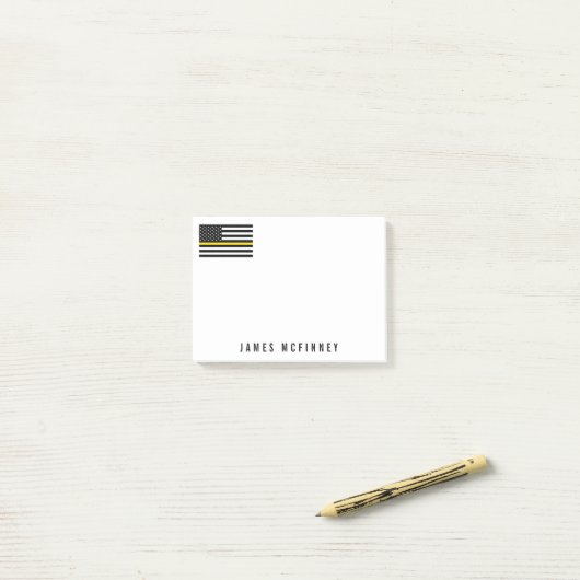 Dispatcher Thin Yellow Line American Flag 4 x 3 Post-it® Notes (Op bureau)