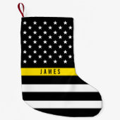 Dispatcher Thin Yellow Line American Flag Monogram Kleine Kerstsok (Voorkant)