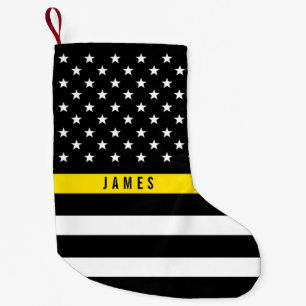 Dispatcher Thin Yellow Line American Flag Monogram Kleine Kerstsok
